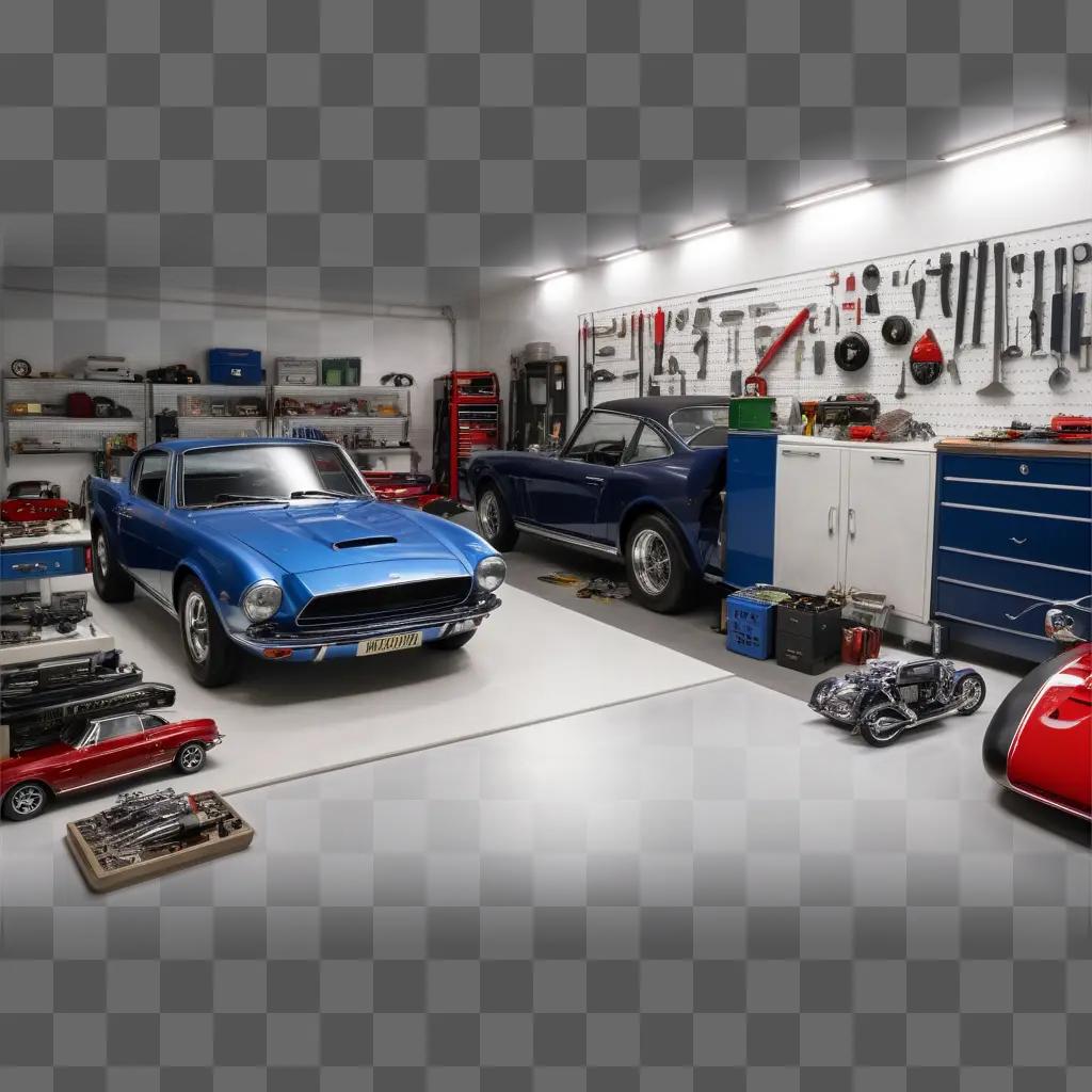 garage filled with old and new cars