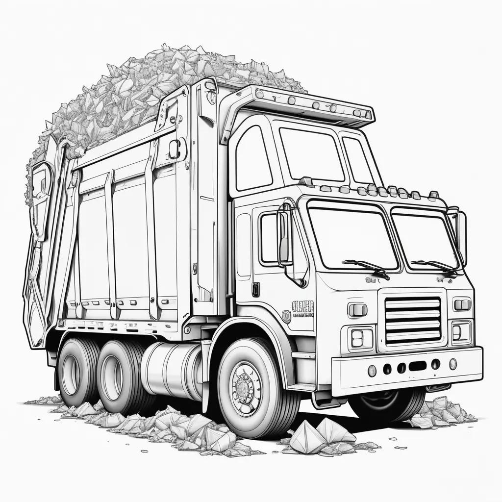 garbage truck drawing on coloring pages