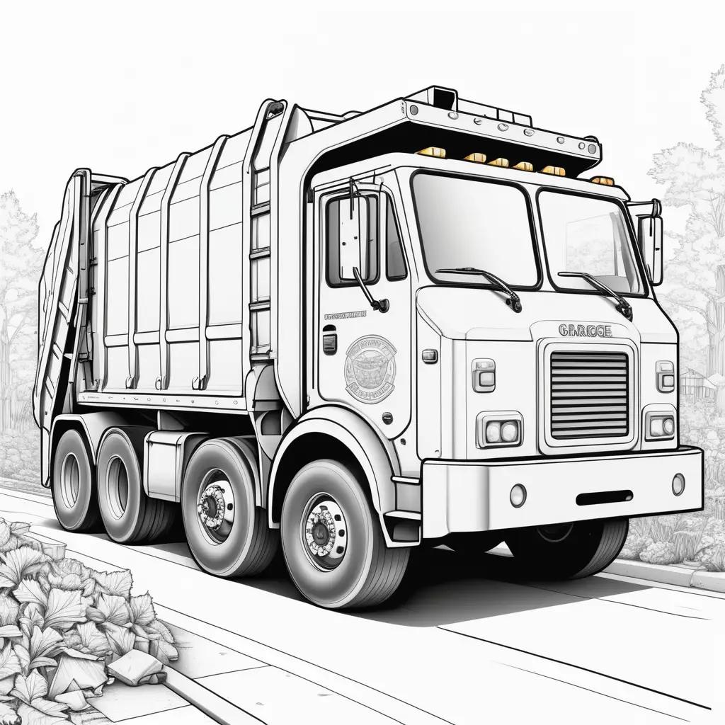 garbage truck on a road with a pile of garbage