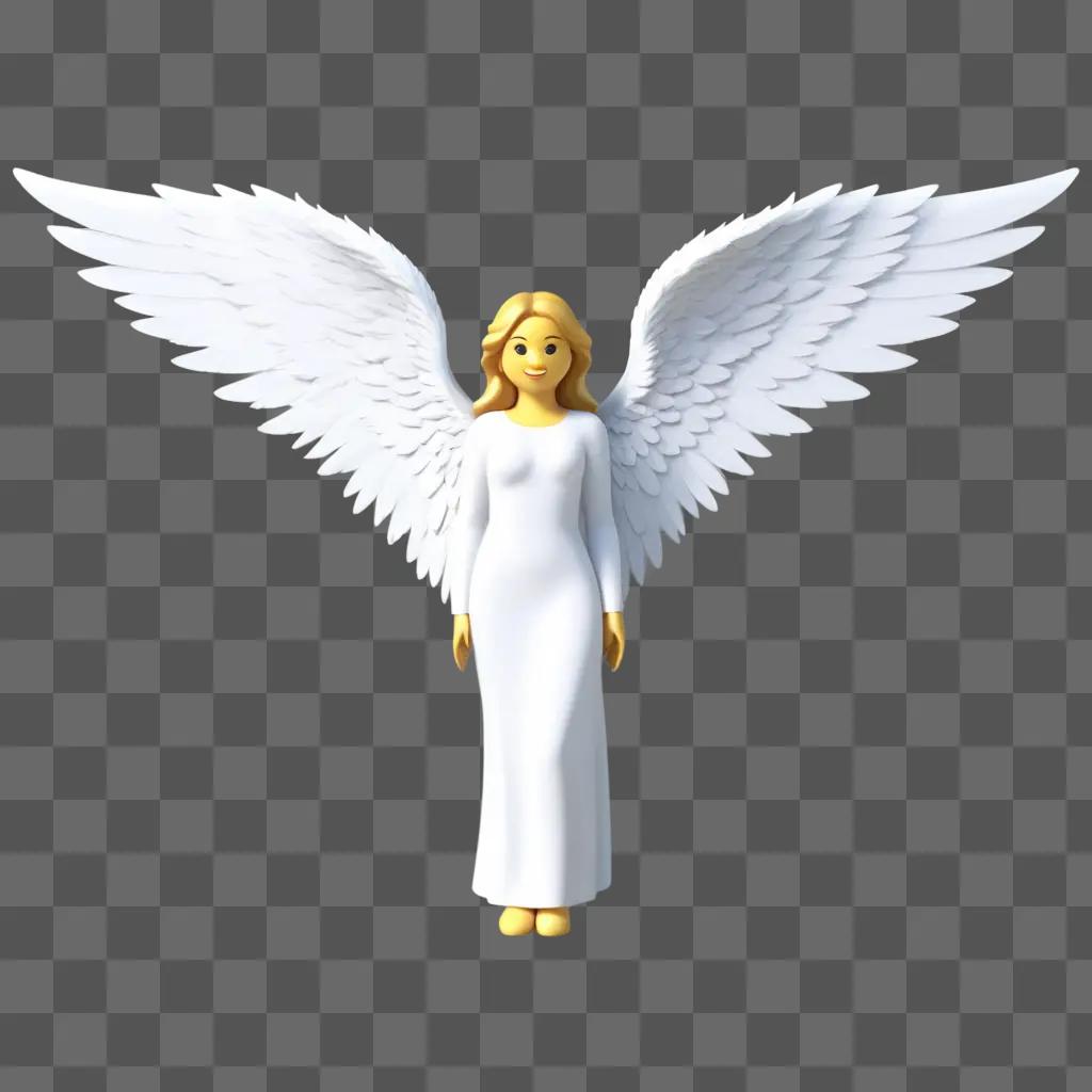 gel wings emoji with a white dress