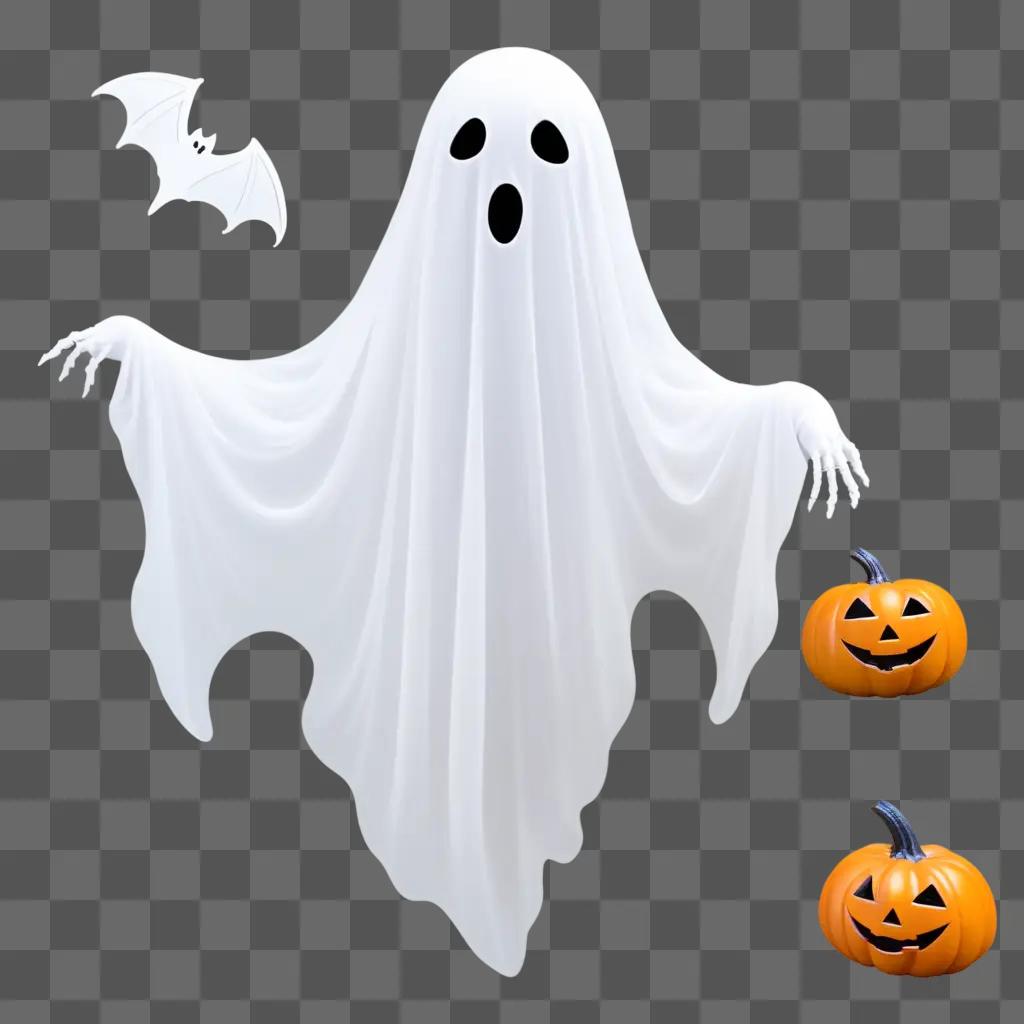 ghostly ghost hangs from a transparent halloween display