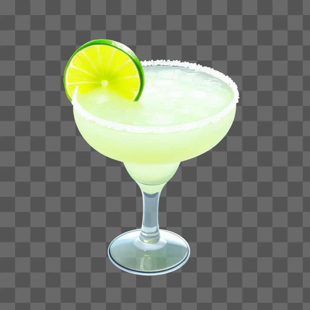 ghoulishly lit clipart margarita in a glass