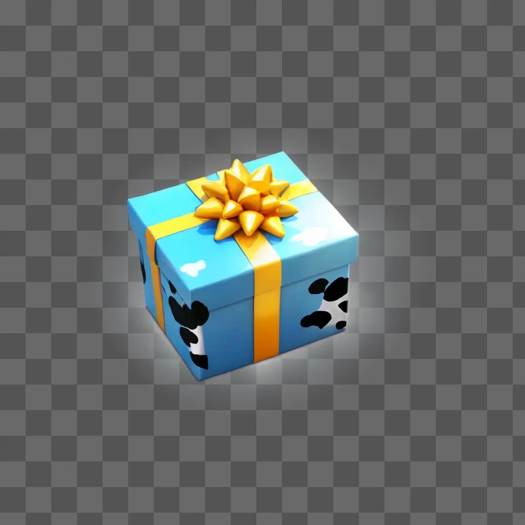 gift emoji A blue gift box with a gold bow