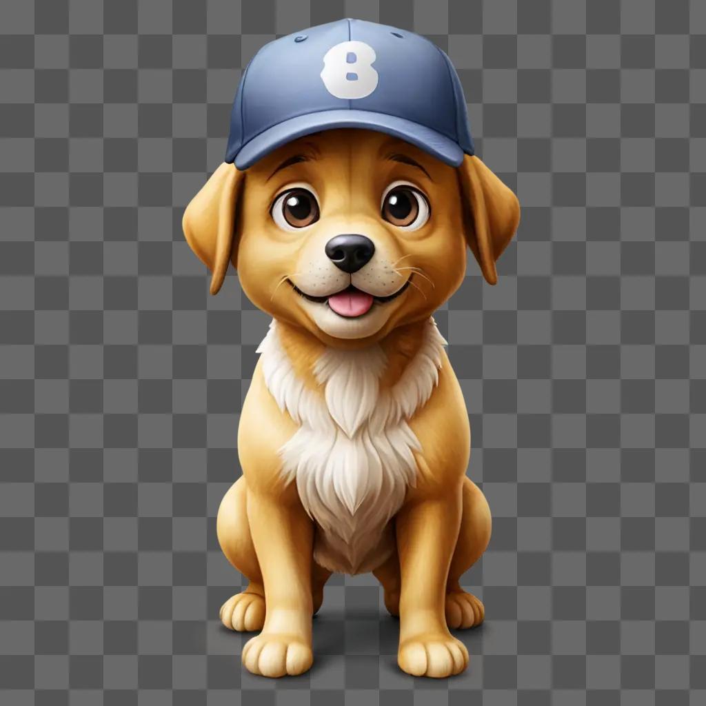 gift emoji A cute dog with a blue cap on its head