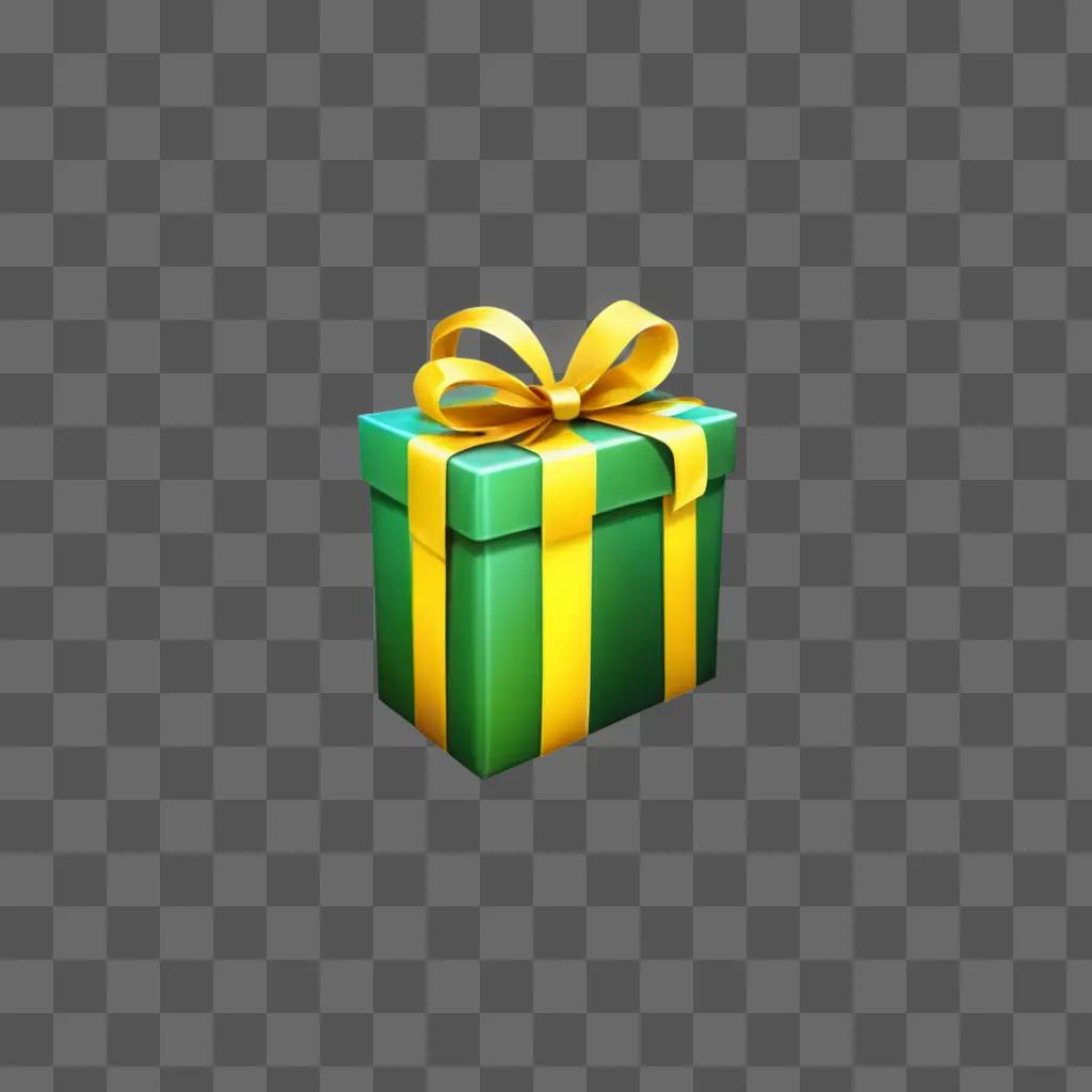 gift emoji A green gift box with a yellow bow