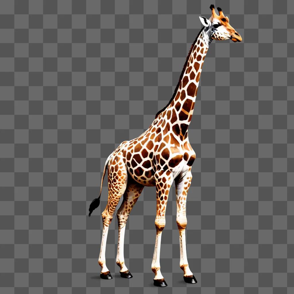 giraffe clipart A giraffe stands on a beige background