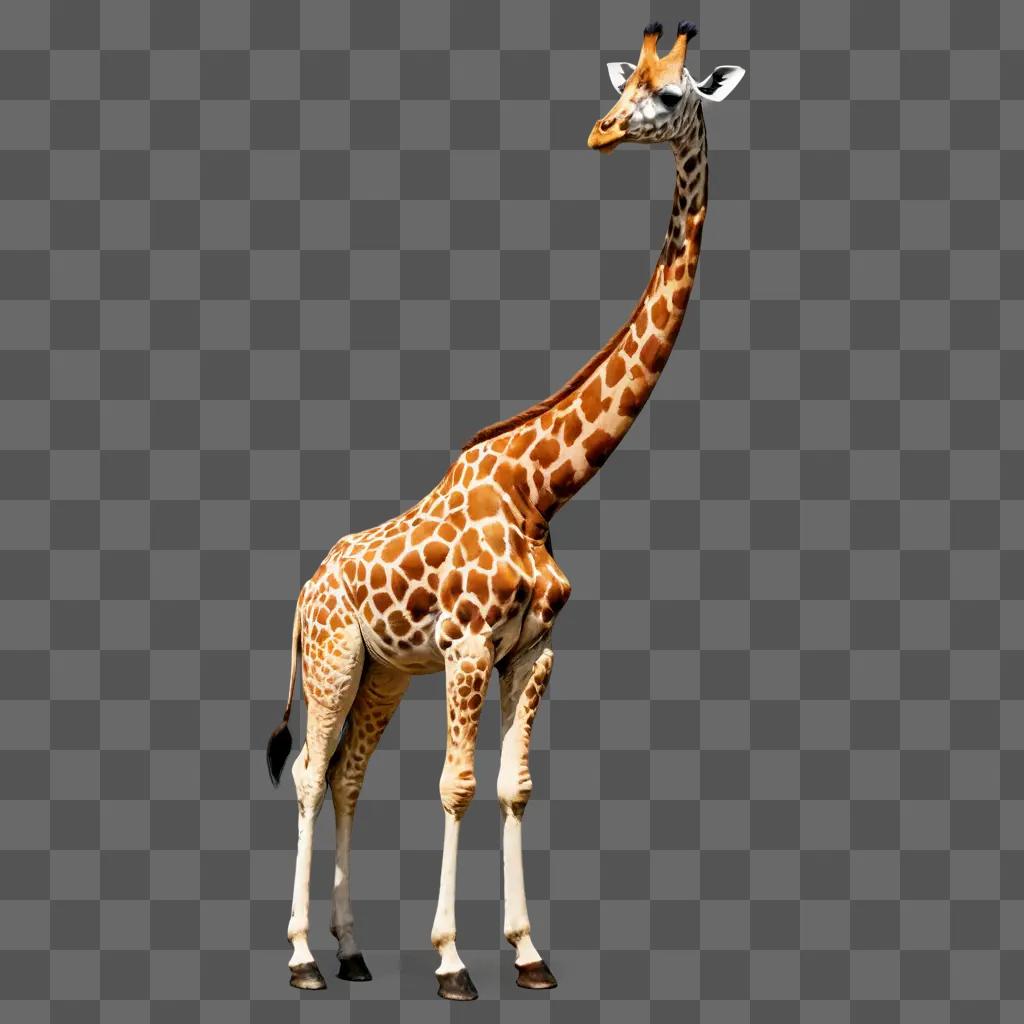 giraffe drawing realistic A giraffe standing in front of a brown background