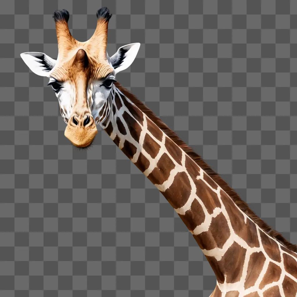 giraffe drawing realistic A giraffes head with a blurred background