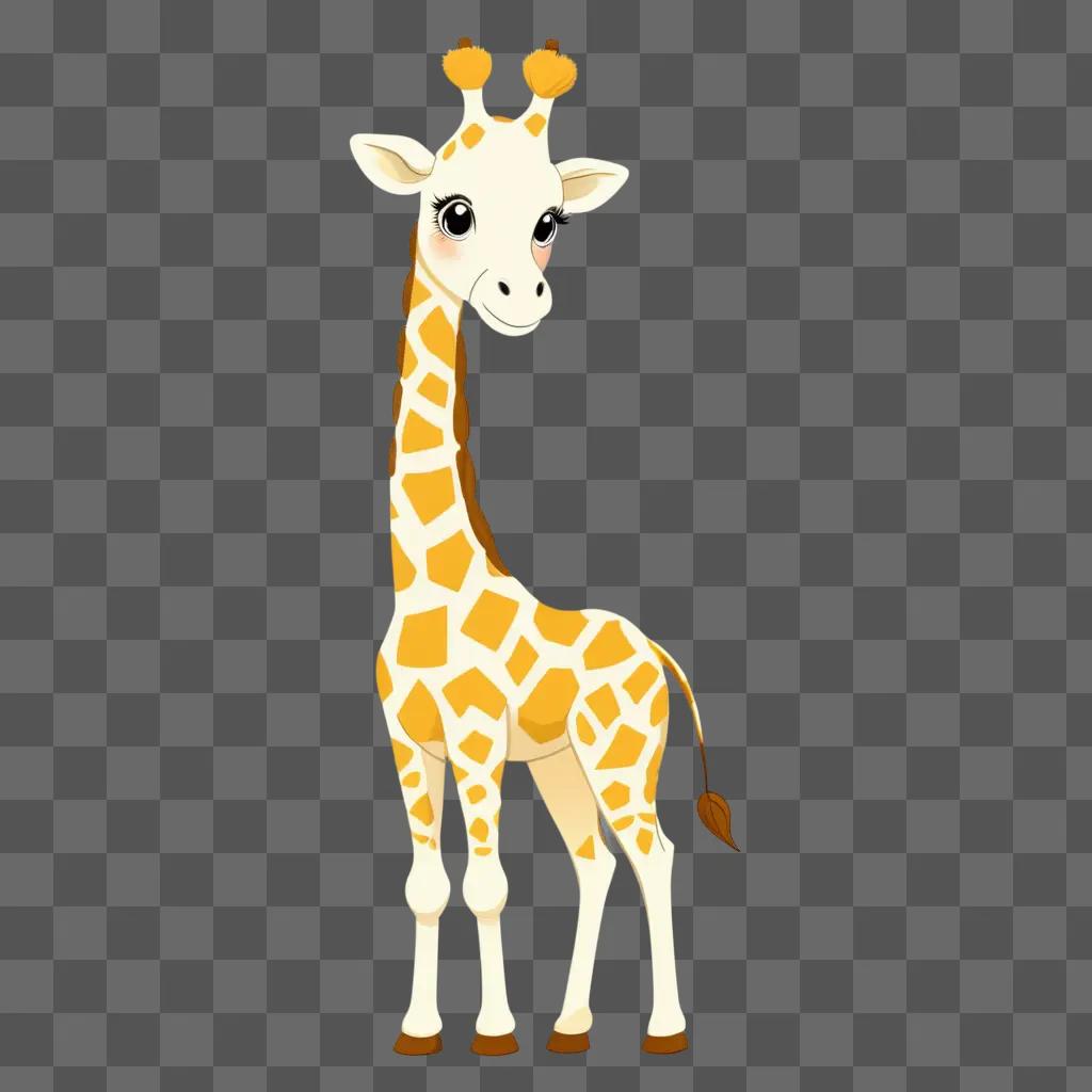 giraffe with a kawaii cute drawing