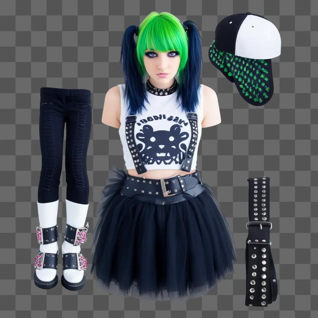 girl in punk and emo clothes