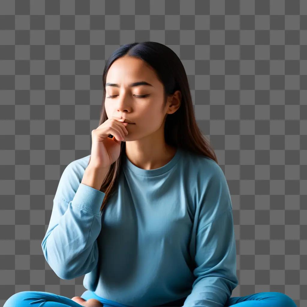 girl is practicing mindfulness through deep breathing