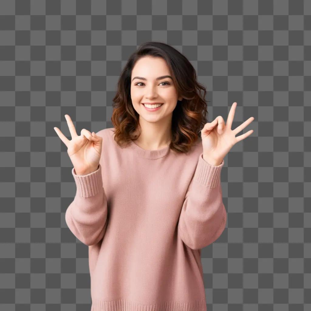 girl welcomes the camera with her hands