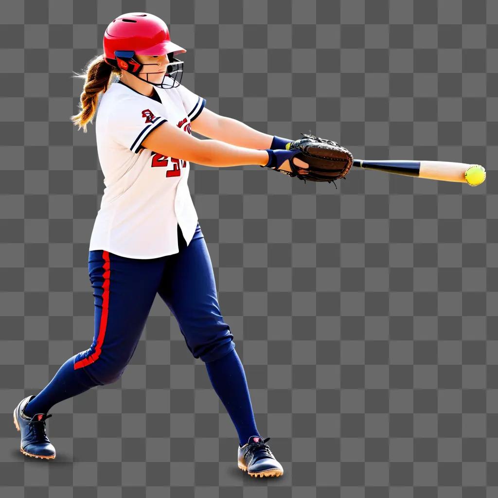 girl with a bat in the air during a game of softball