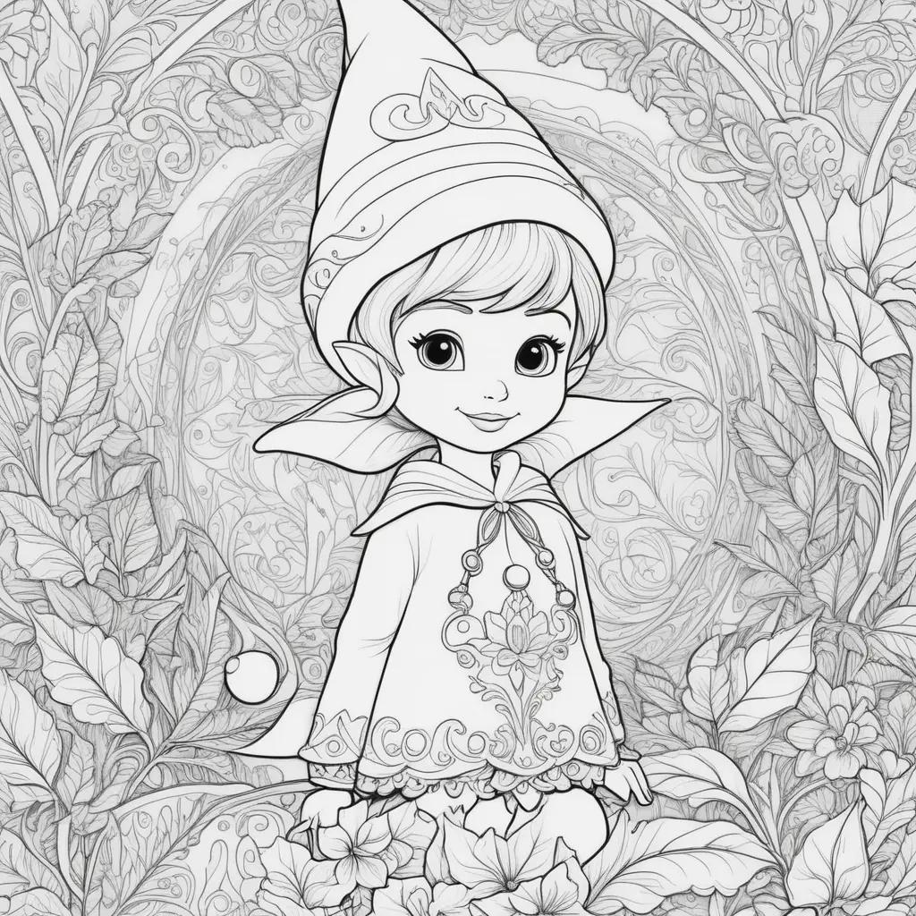 girl with a elf hat and floral background