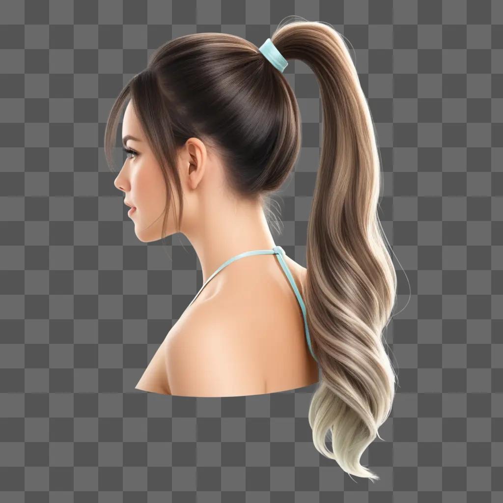 girl with a ponytail has a blue hairband