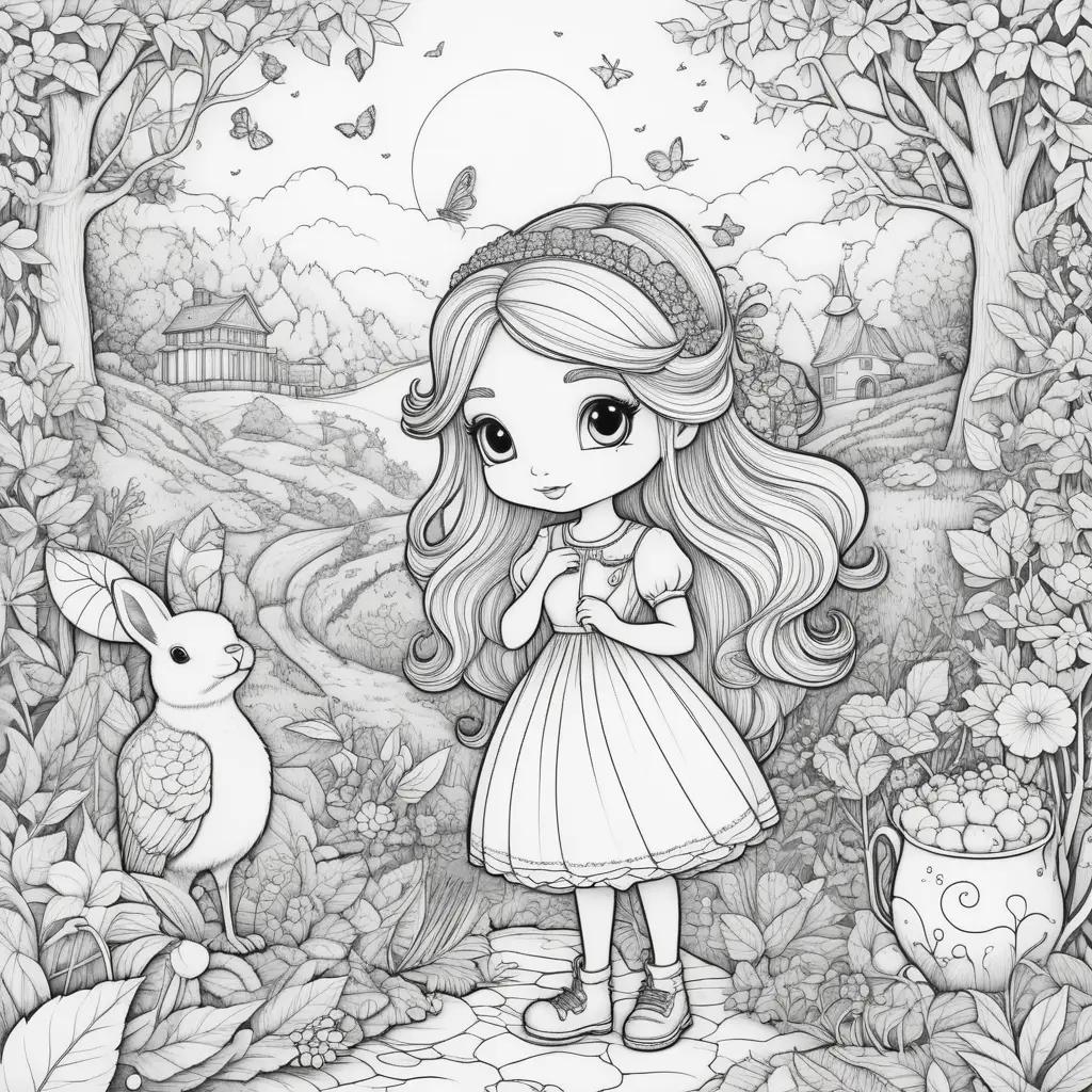 girl with a rabbit in a dirty relationship coloring page