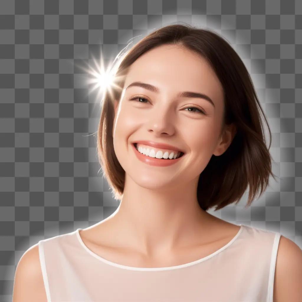 girl with a transparent smile in the sunlight