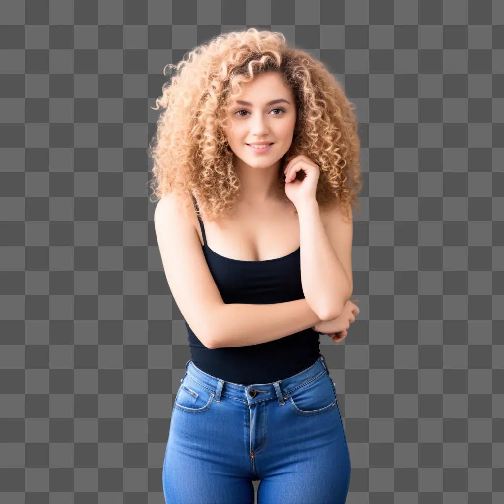 girl with curly hair poses for a picture