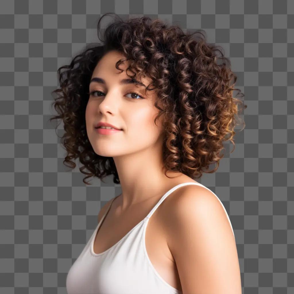 girl with curly hair posing for a picture