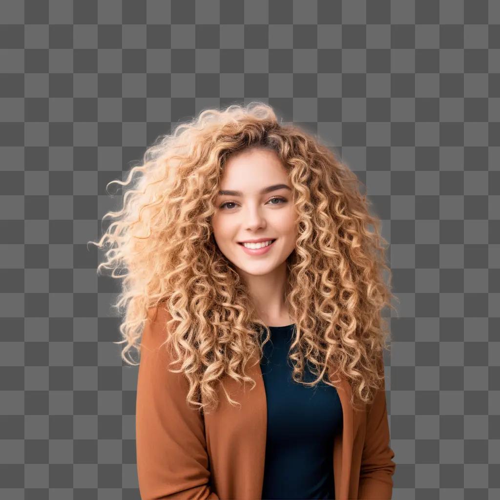 girl with curly hair smiles for the camera