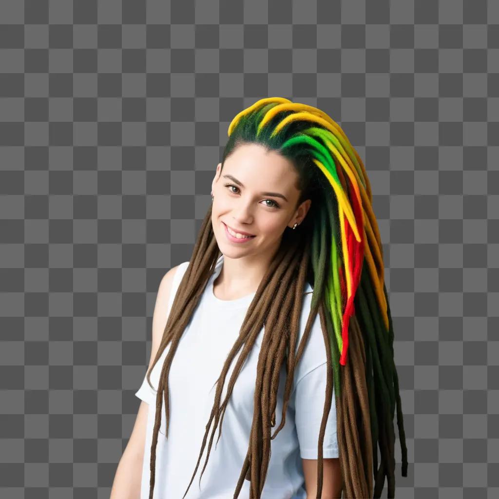 girl with dreadlocks wearing a white t-shirt