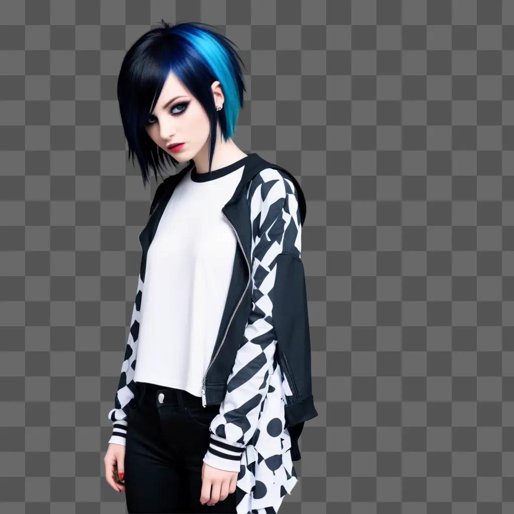 girl with emo clothes posing for a picture