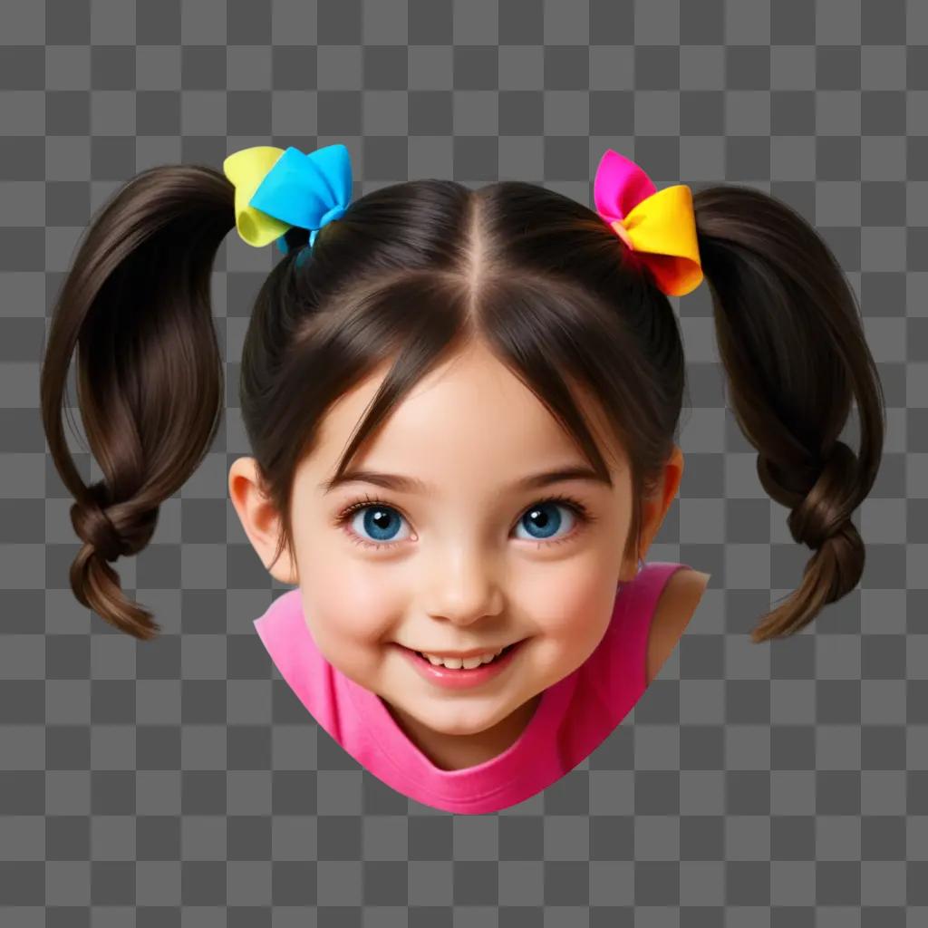 girl with pigtails smiles at the camera