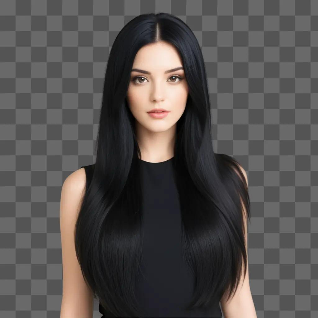 girl with transparent black hair