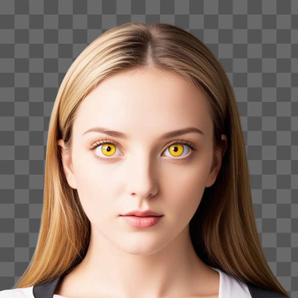 girl with yellow eyes and a white shirt