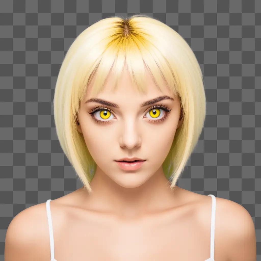 girl with yellow eyes and blonde hair