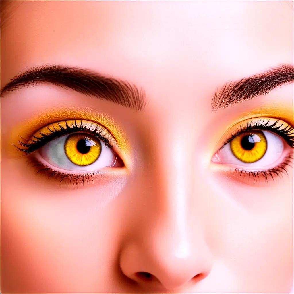 girl with yellow eyes and makeup