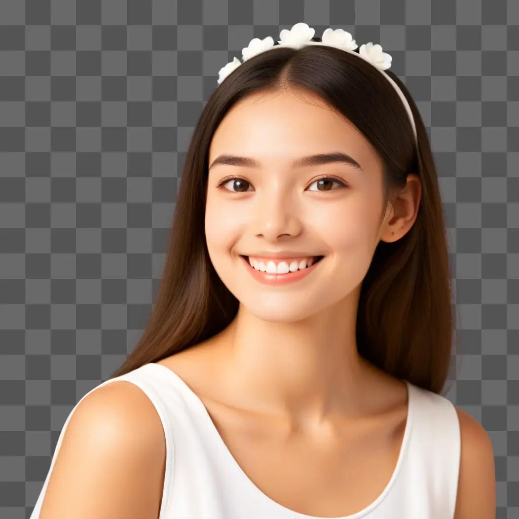 girls face is smiling in a transparent image