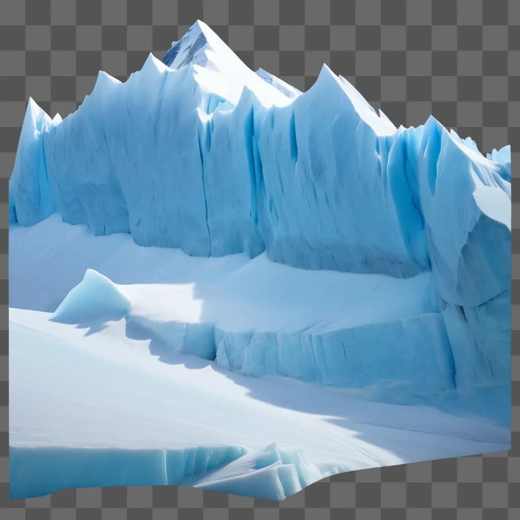 glacial cliff with a blue hue