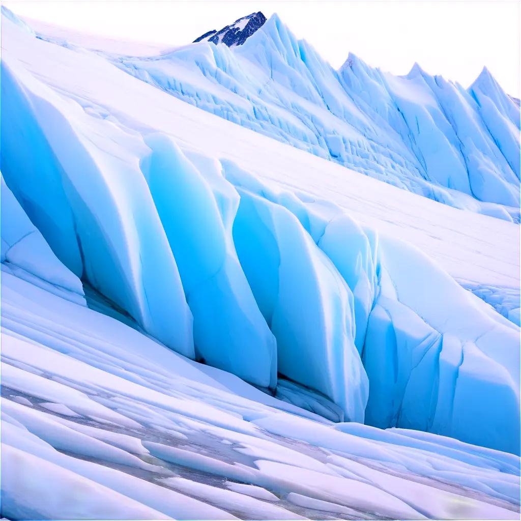 glacial glacier flows over the ice