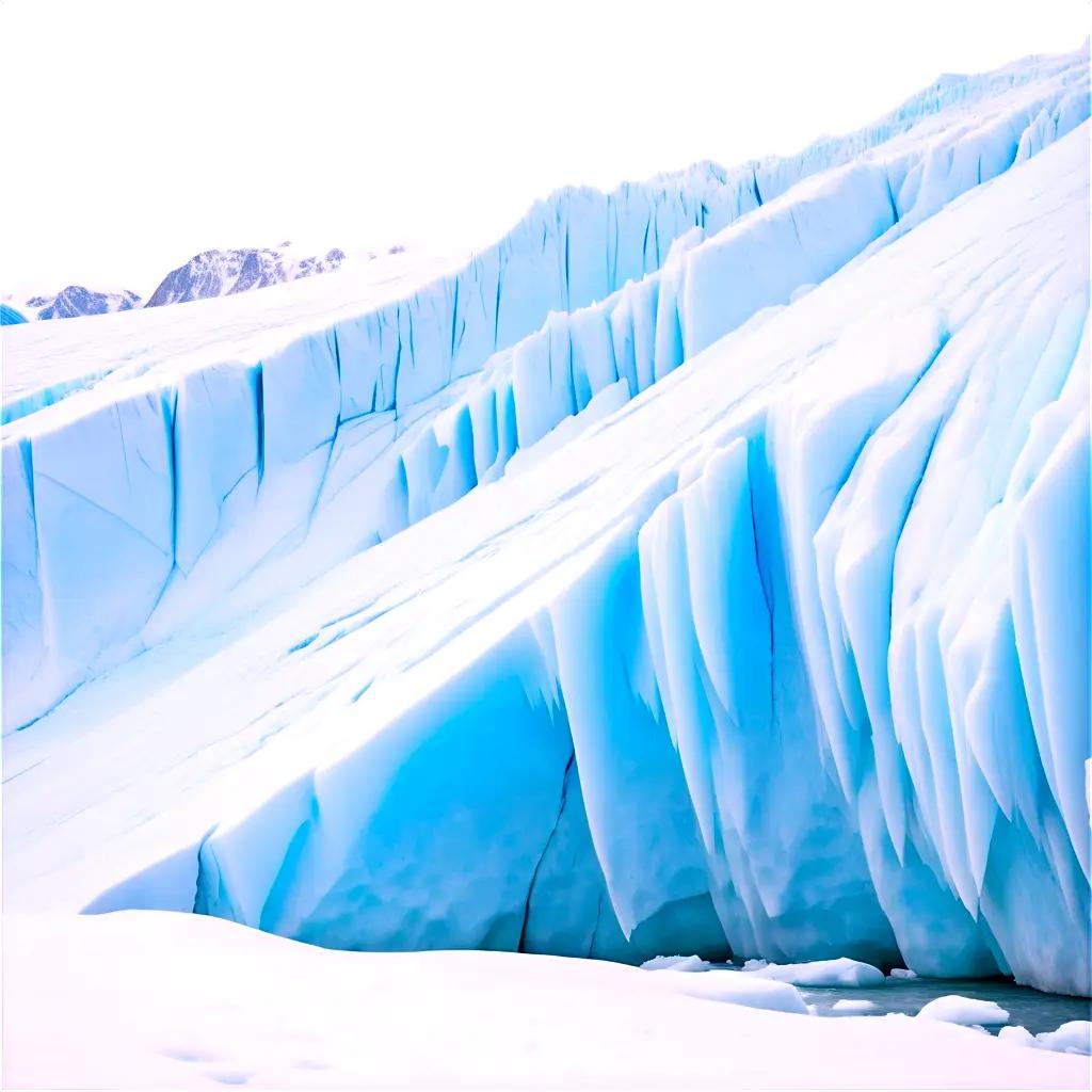 glaciers icy wall and river