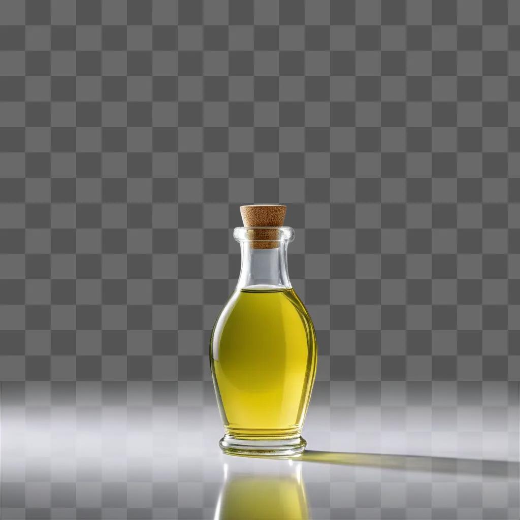 glass bottle contains a small amount of oil