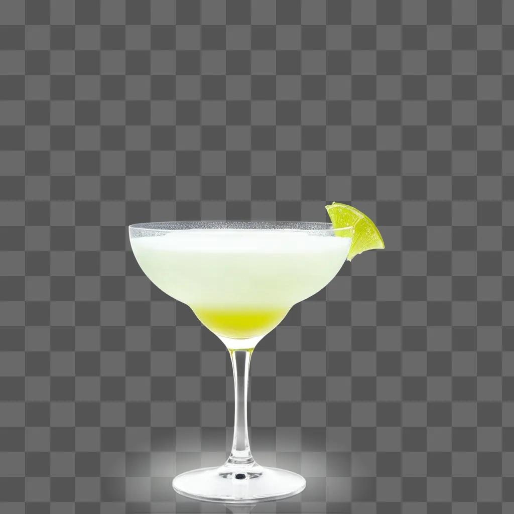 glass of margarita with a lime garnish