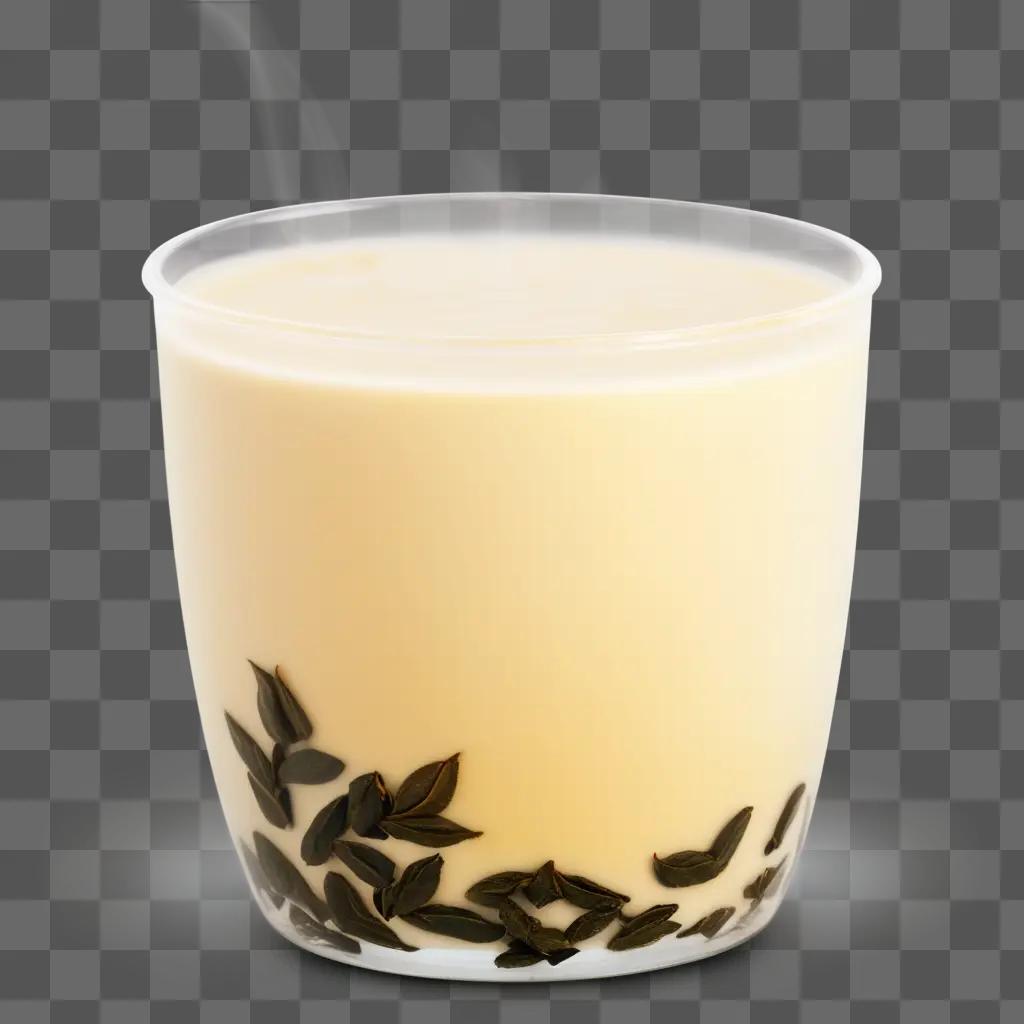 glass of milk tea with seeds on top