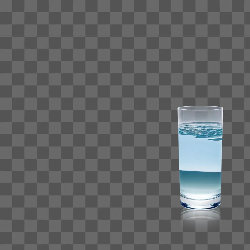 glass of water with a transparent reflection