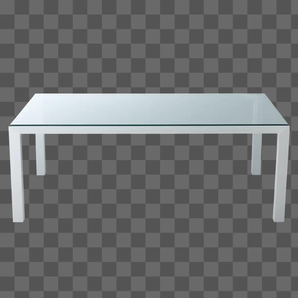 glass table with no legs against a white background