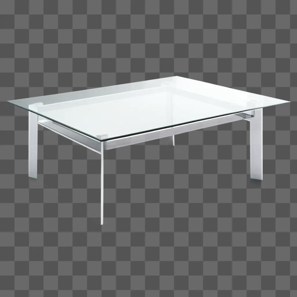 glass table with silver legs and clear top