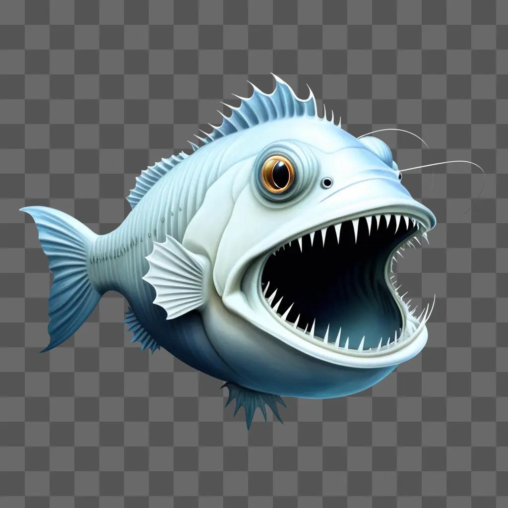 gler fish with sharp teeth and mouth wide open