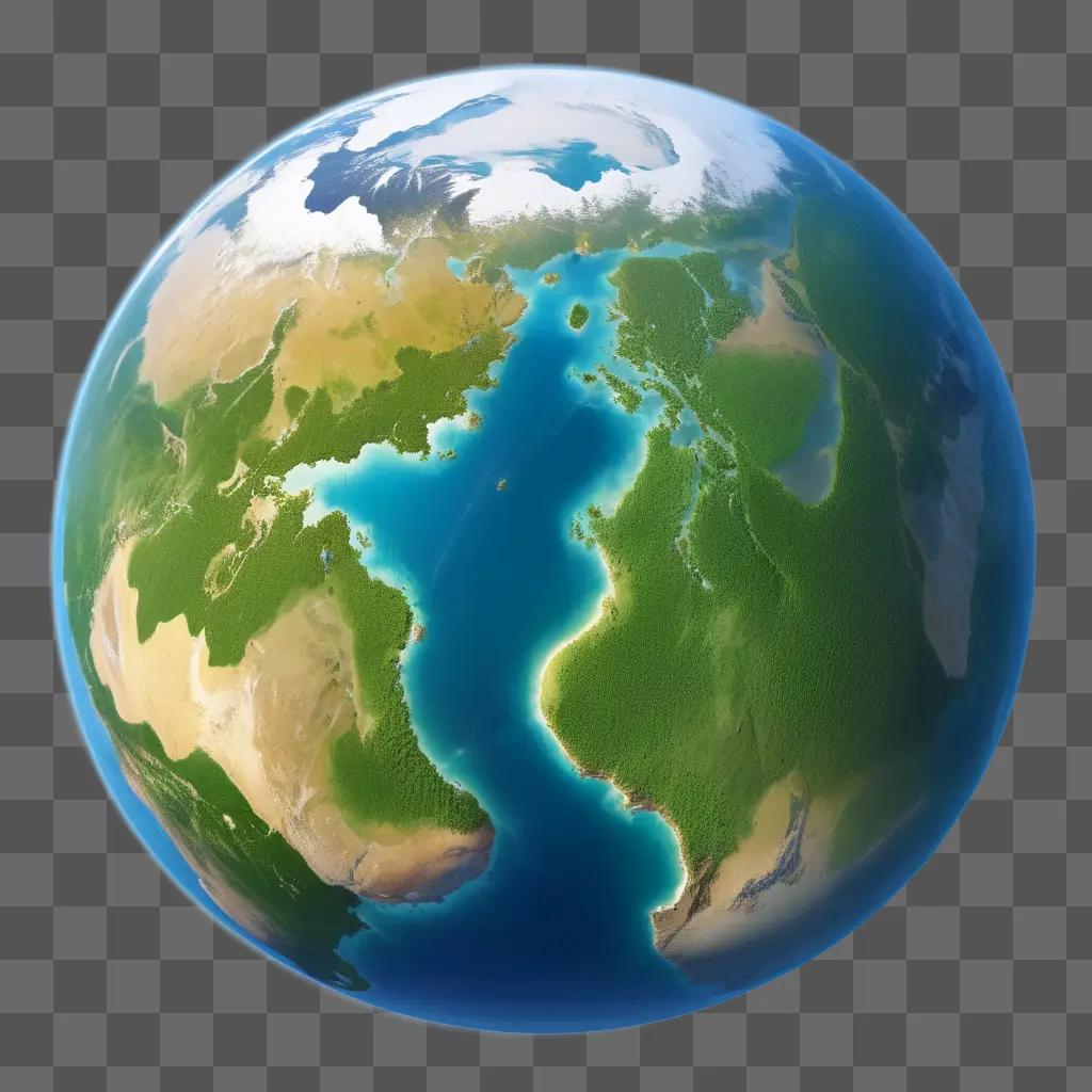 globe of planet earth with blue ocean