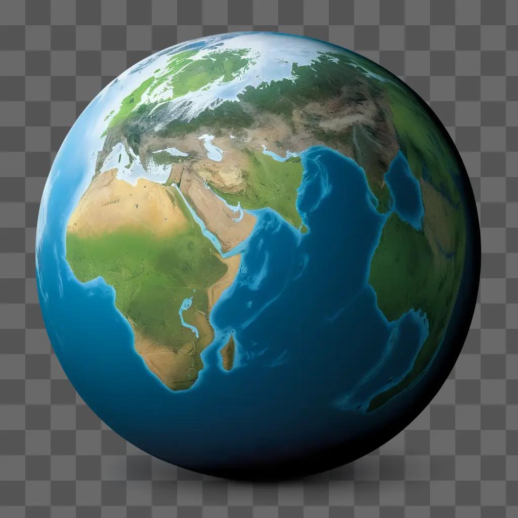 globe of the earth is shown in a dark blue background