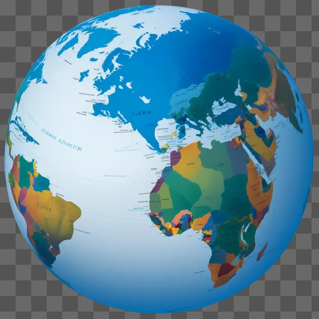 globe of the world with colorful borders