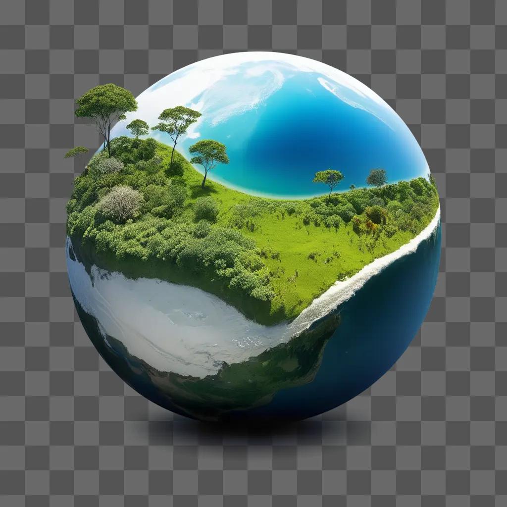 globe with a lush, green, and blue climate