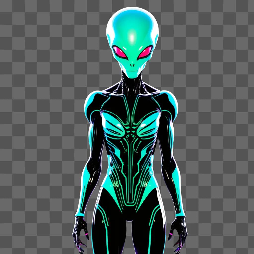 glowing alien in a black suit