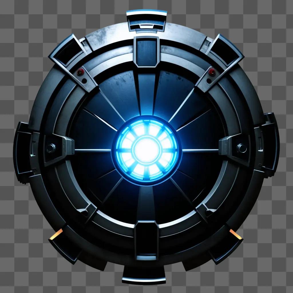 glowing arc reactor on a dark background