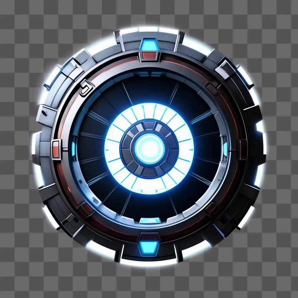 glowing arc reactor surrounds a circular object