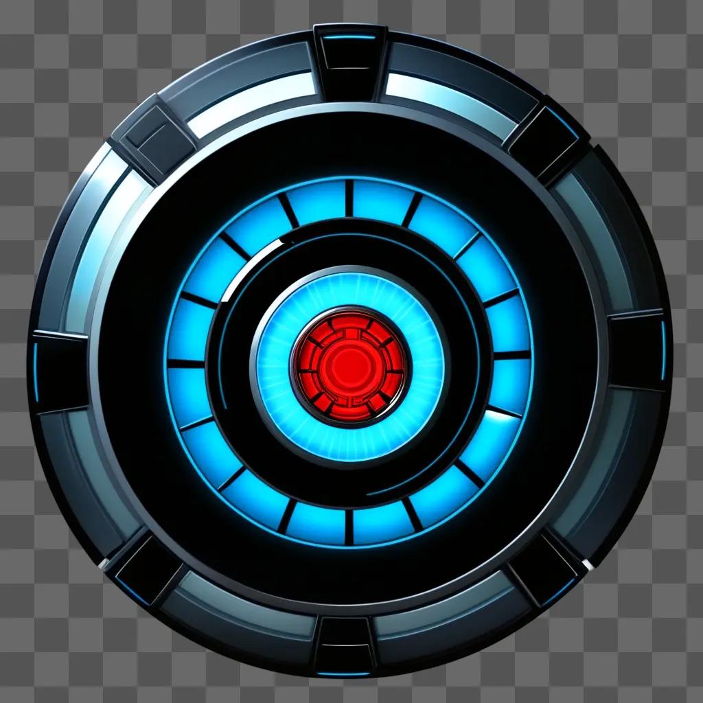 glowing blue arc reactor sits on a black background